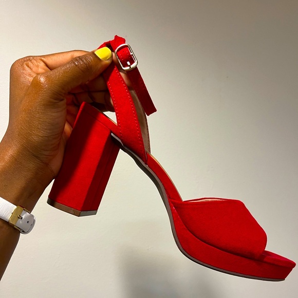 Red Peep Toe Heels by Old Navy - Picture 2 of 2